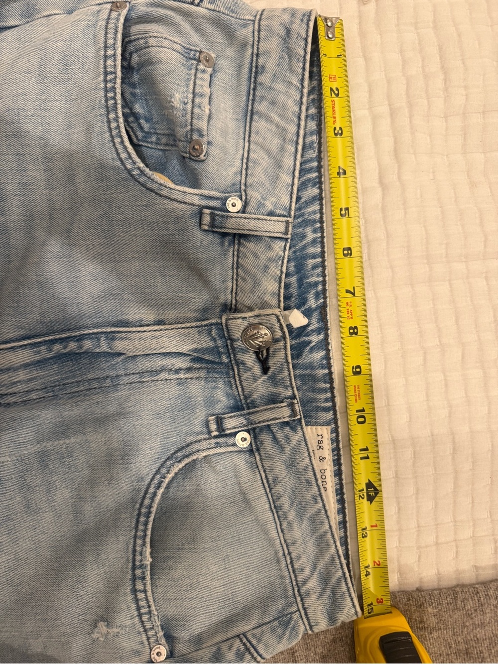 rag & bone Pale Blue Wide-Leg High-Rise Jeans - Picture 9 of 9
